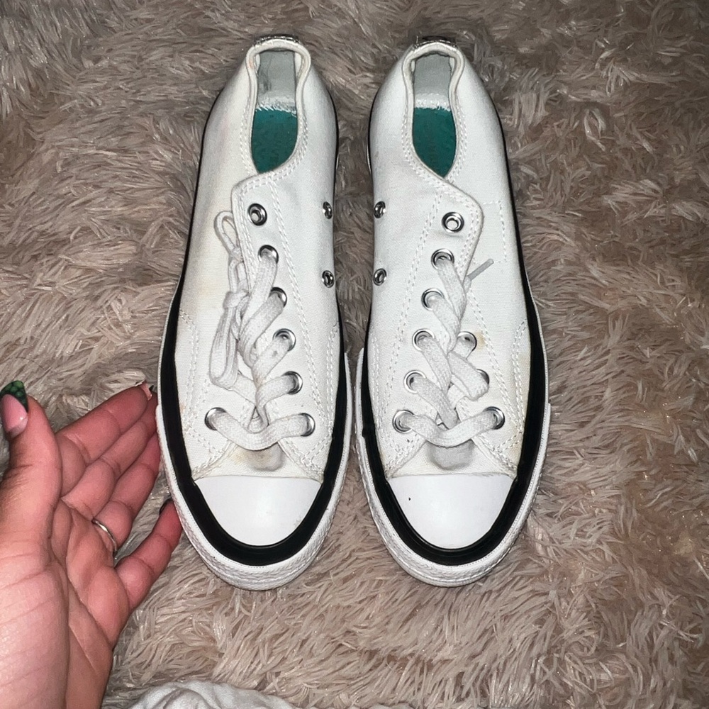 Unisex White/Black Moncler Chuck Taylor’s with Dust Bag - Picture 2 of 5